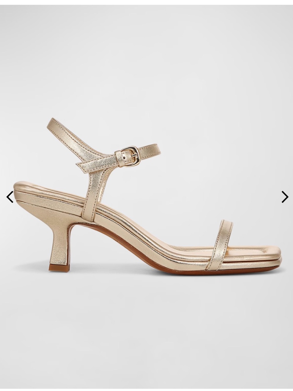 Vince Metallic Gold Strappy Mid-Heel Sandals